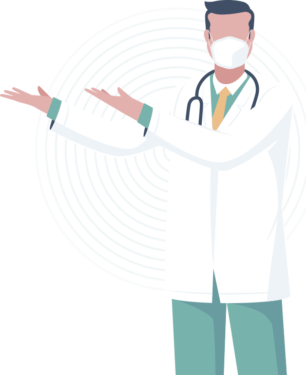 doctor presenting the video