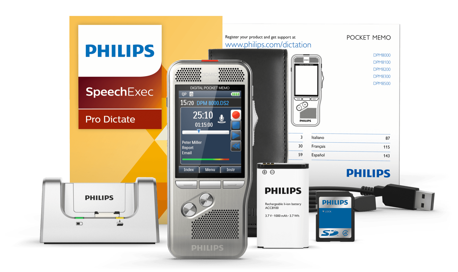 Philips DPM8000 Pocket Memo Recorder