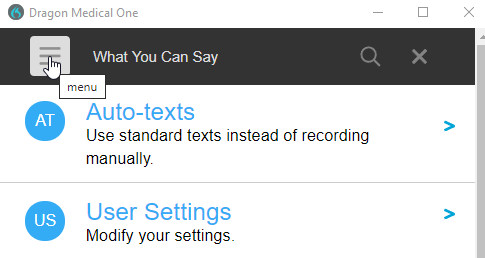 Cropped Menu 1 dictation direct cropped menu