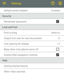 dictation direct settings