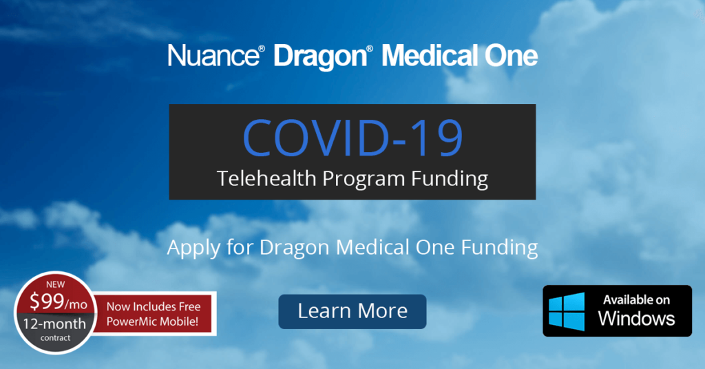 COVID-19 Telehealth Program Funding For Dragon Medical One