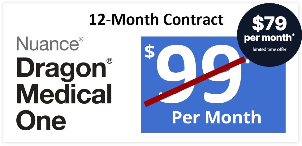 Buy Dragon Medical One 12-month contract at $79 / month