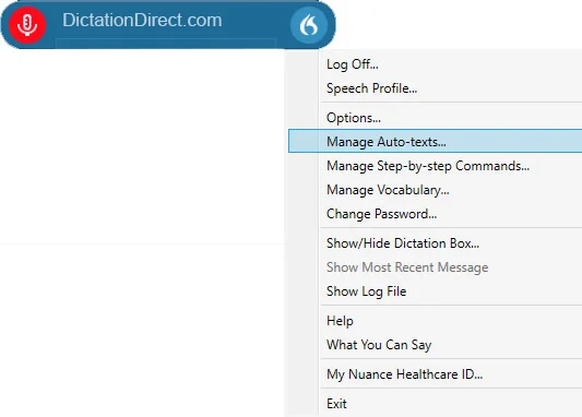 manageautotext2 Dragon Medical One Training – Auto Text Creation