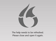 Dragon error: The help needs to be refreshed